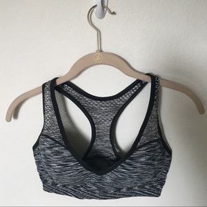 Black and gray sports bra
